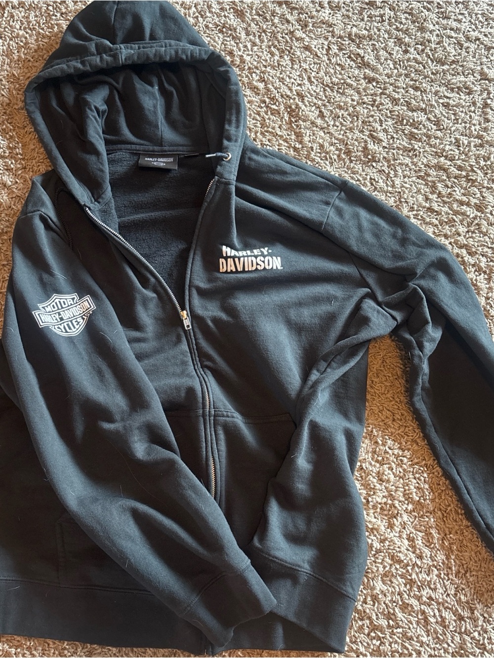 Harley-Davidson Black Fleece-Lined Zip Jacket